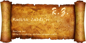 Radits Zalán névjegykártya